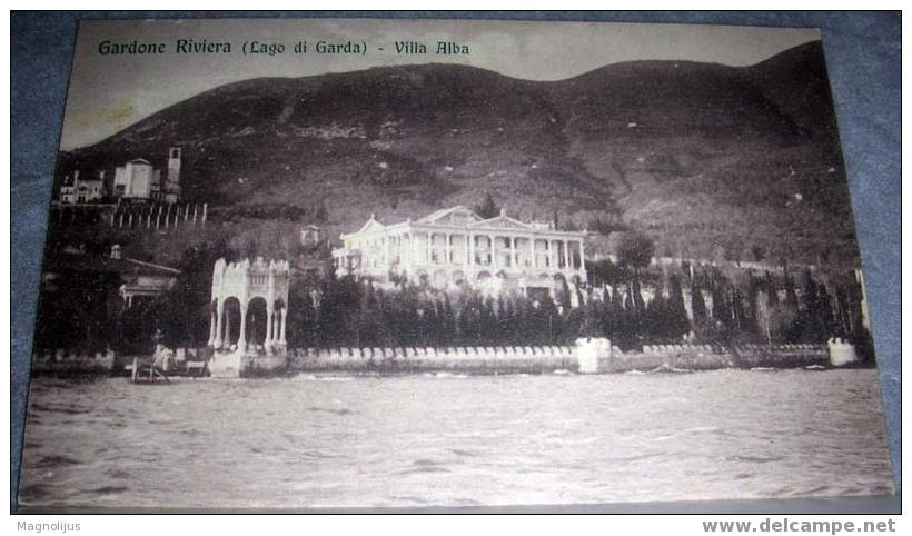 Italy,Gardone Riviera,Lago Di Garda,Villa,Alba,vintage Postcard - Brescia