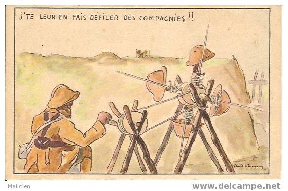 GUERRE 1939-1945- Ref No 02- J Te Leur En Fais Defiler Des Compagnies -illustrateur  -bon Etat - Guerre 1939-45