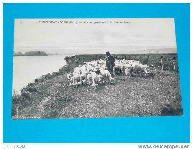 27) Pont De L'arche - Vue Général - Mouton Au Bord De La Seine - Année  - Etdit - Pont-de-l'Arche