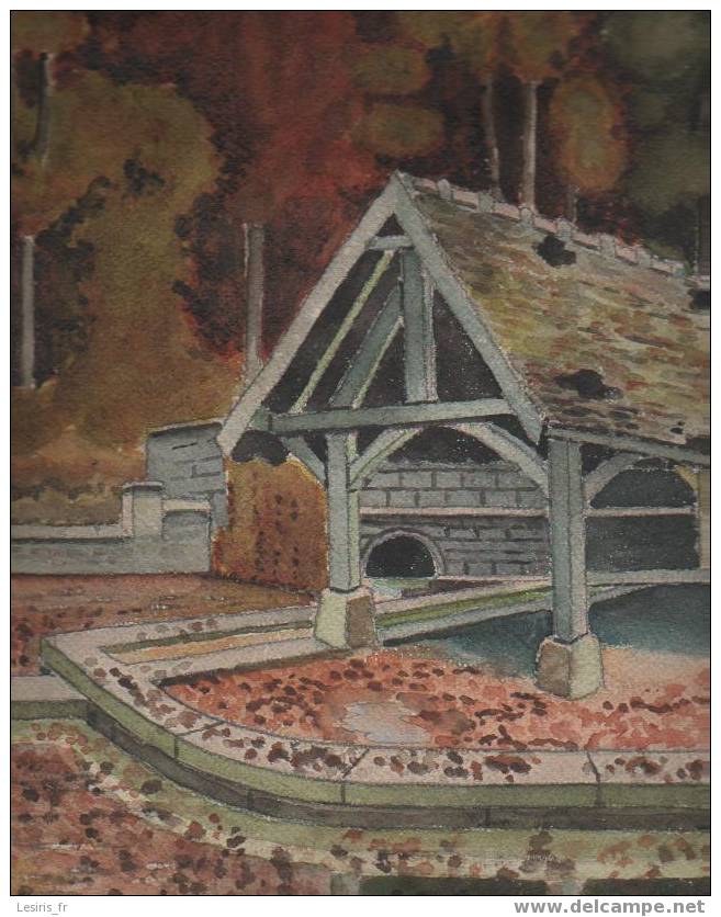 AQUARELLE - ENVIRONS D´ANDILLY ? - S Et O - E. LAMY - 1930 - LA HALLE EN AUTOMNE - Watercolours