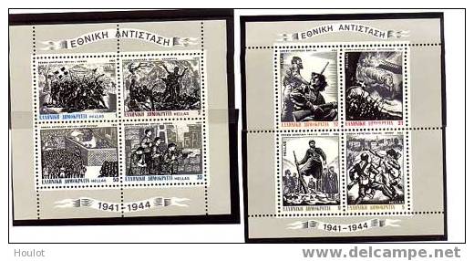 Griechenland Mi. N° 1495/02 ** Block 2 + 3   Nationaler Widerstand 1941-44 - Unused Stamps
