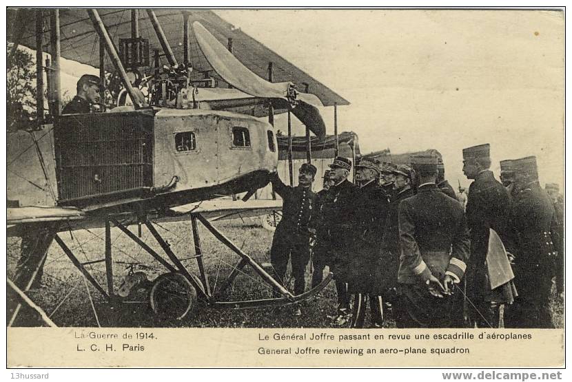 Carte Aviation Militaire - Général Joffre Et Escadrille D'aéroplanes - Avions, Guerre - Warplane, Military - 1914-1918: 1st War