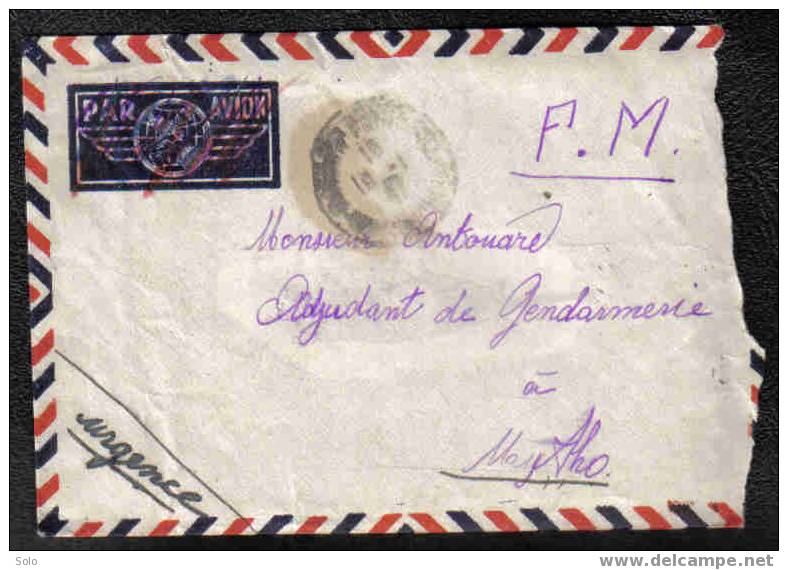 Enveloppe Contenant Lettre Pour Gendarme En Indochine - Franchise Militaire - 1947 - Guerra D'Indocina/Vietnam