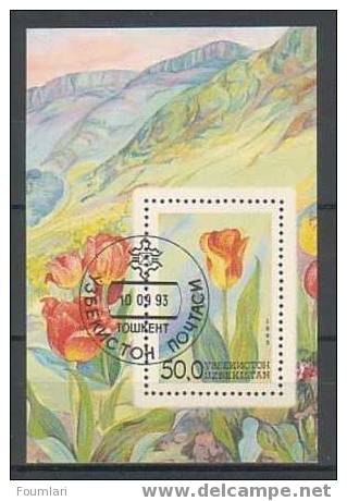 OUZBEKISTAN - Bloc YT N° 2 - Cote 1,50 Euro - Fleur Tulipe - Uzbekistán