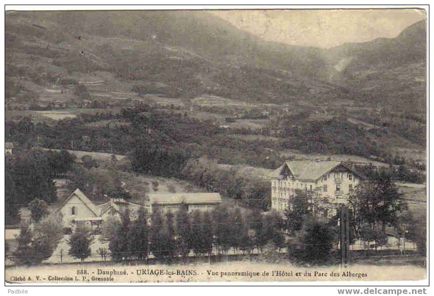 Carte Postale  38.  Uriage-les-Bains  L'Hotel Et Le Parc Des Alberges - Uriage