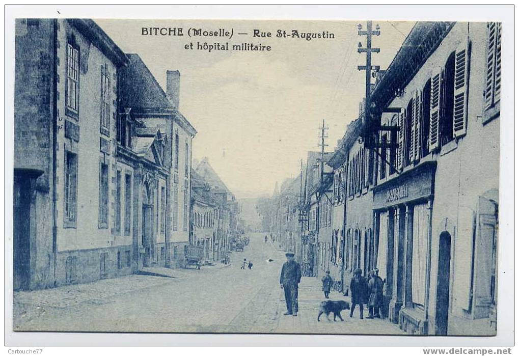 K7 - BITCHE - Rue Saint-Augustin Et Hôpital Militaire (1926) - Bitche