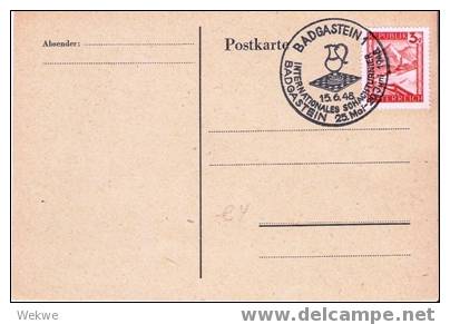 A-RII068/  ÖSTERREICH - Badgastein, Schachtunier 1948 (chess, Ajedrez) - Covers & Documents