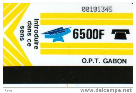 GABON 6500 F  AUTELCA  YELLOW  LOGO  GAB-08  BLANK REV. BARRED "0" NO LINE UNDER MAGNETIC STRIP !! READ DESCRIPTION !! - Gabun