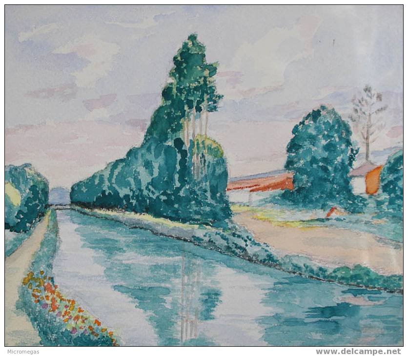 Aquarelle :Bord De Rivière - Aquarelles