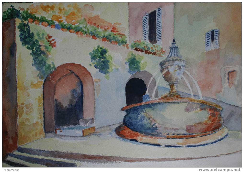 Aquarelle  : La Fontaine - Acquarelli