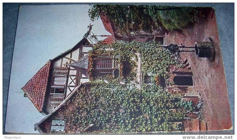 Germany,Wartburg,Well,Vorhof,Old House,vintage Postcard - Eisenach