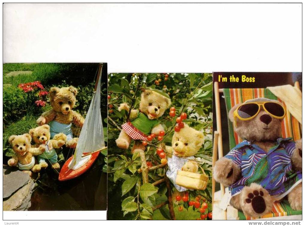 3 Carte D´ours En Peluche - 3 Teddy Bears Postcards - Jeux Et Jouets