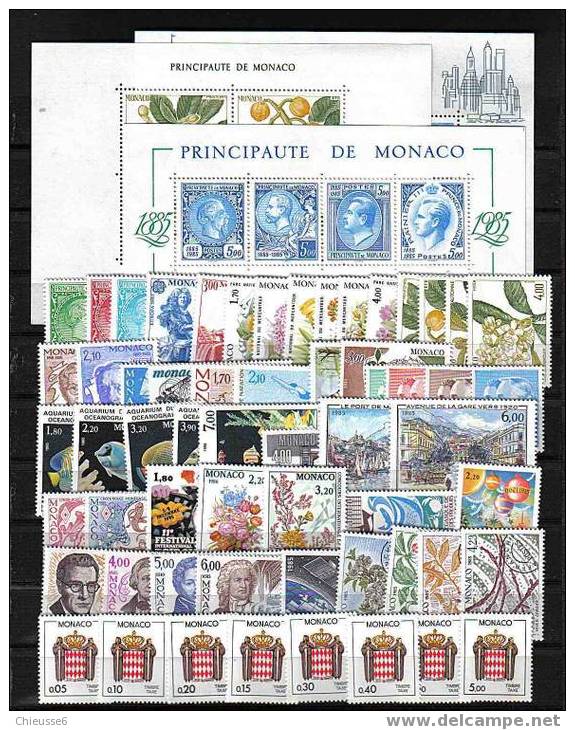 Monaco** An. 1985 - Timbres Poste - Préo - Taxe. - Komplette Jahrgänge