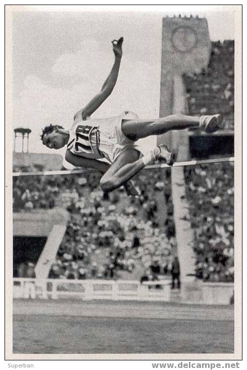 OLYMPIA 1936 - DÉCATHLON -> SAUT En HAUTEUR : ROBERT CLARK / SAUT De 1,80 MÉTRES - À VOIR DÉTAILS AU DOS ! (z-354) - Leichtathletik