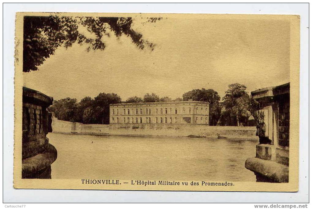 K7 - THIONVILLE  - L'Hôpital Militaire Vu Des Promenades (1936) - Thionville