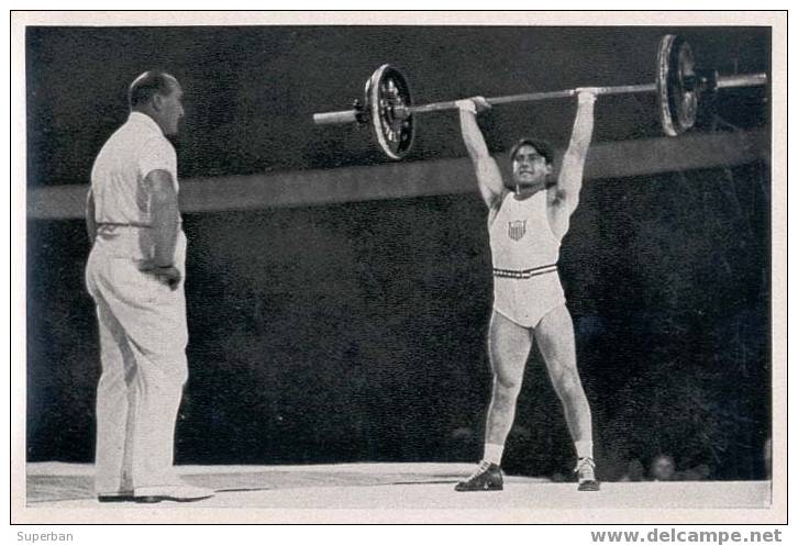 OLYMPIA 1936 - HALTÈRES : ANTHONY TERLAZZO / U.S.A. -> CHAMPION OLYMPIQUE... - À VOIR DÉTAILS AU DOS ! (z-362) - Gewichtheben