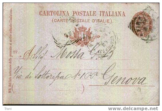 FIRENZE / GENOVA - Anno 1898 - Entiers Postaux