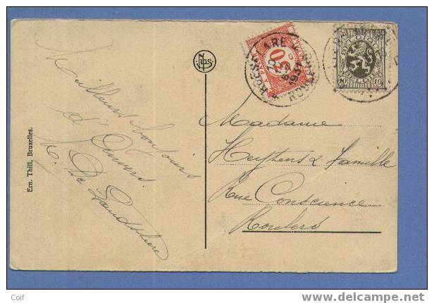 280 Op Kaart Met Stempel LIER-LIERRE Getaxeerd (taxe) Met TX 35 Met Stempel ROESELARE / ROULERS - 1929-1937 Lion Héraldique