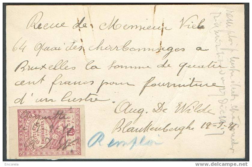 Carte Public. ELECTRICITE DEWILDE à BLANKENBERGHE + Timbre Fiscal  1921.  TB Rare - 2256 - Documents