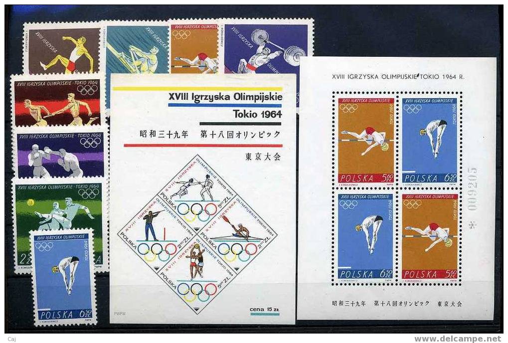 Pologne  :  Yv  1370-77 + BF 39-40  ** - Unused Stamps