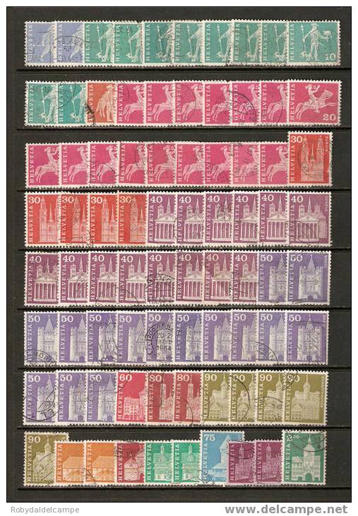 CH229 - SVIZZERA - Lotto Misto "Messaggeri Ed Edifici" 1960/1979 Di 2.a Scelta - 140 Pezzi - CV Euro 38,50 - Collections