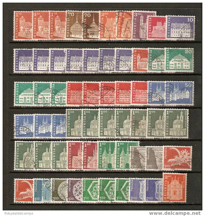 CH229 - SVIZZERA - Lotto Misto "Messaggeri Ed Edifici" 1960/1979 Di 2.a Scelta - 140 Pezzi - CV Euro 38,50 - Collections