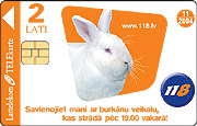 LATVIA- RABBIT -  2003  USED PHONECARD - Conigli