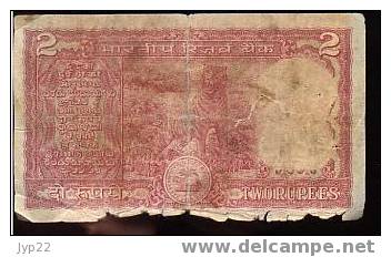 Billet Inde Two Rupees 2 Rupees - 35M 4J4005 - Animal Tigre Au Dos - Inde