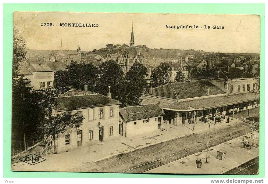 CPA  MONTBELIARD   Vue Générale De La Gare .Affranchie  , Timbrée - Montbéliard
