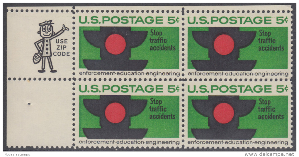 !a! USA Sc# 1272 MNH ZIP-BLOCK (UL) - Traffic Safety - Nuovi