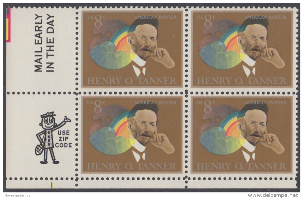 !a! USA Sc# 1486 MNH ZIP-BLOCK (LL) - American Arts: Henry O. Tanner - Unused Stamps