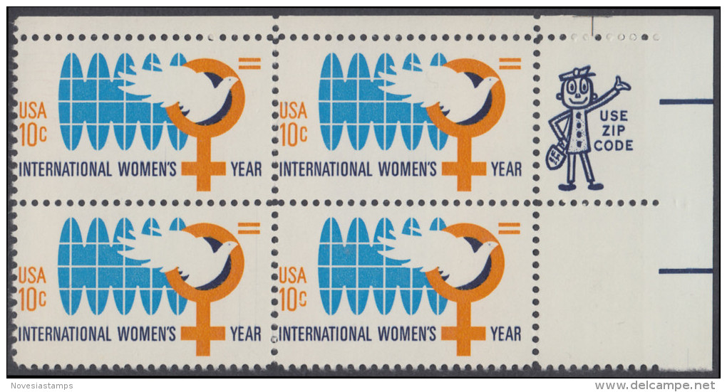 !a! USA Sc# 1571 MNH ZIP-BLOCK (UR) - International Women's Year - Unused Stamps