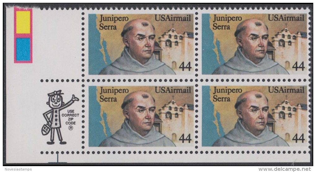 !a! USA Sc# C116 MNH ZIP-BLOCK (LL) - Fr. Junipero Serra - 3b. 1961-... Nuovi