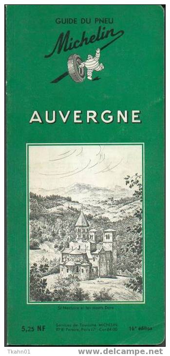 LES GUIDES VERTS MICHELIN  "AUVERGNE"  DE 1962  16° EDITION - Michelin (guide)