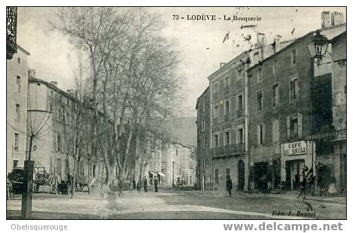 73 LODEVE LA BOUQUERIE ATTELAGES CAFE COMMERCES ANIMATION CACHET MILITAIRE - Lodeve