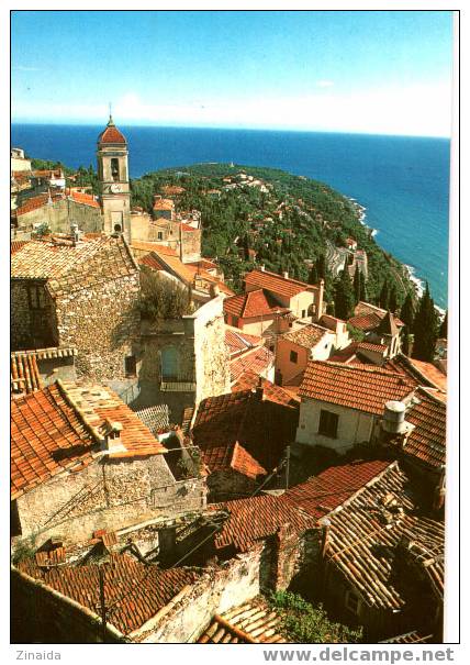 CARTE POSTALE DE ROQUEBRUNE - VUE SUR LE CLOCHER ET LES TOITS DU VILLAGE - Roquebrune-Cap-Martin