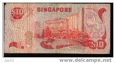 RARE Billet Singapour Sngapore 10 Ten Dollars C/67 490994 - Oiseau Bird White Collared Kingfisher - Singapour