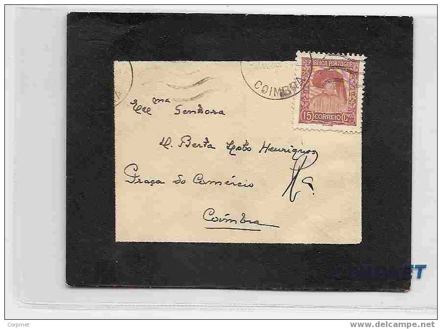 PORTUGAL VF 1938 MORNING COVER Used In COIMBRA - Postmark Collection