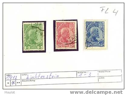 Liechtenstein Mi.N° 1/3 Gestempelt Michelwert Mindestens 80 Euro - Used Stamps