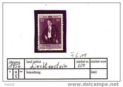 Liechtenstein Mi.N° 350 Gestempelt 1956 Geburtstag Von Fürst Franz Joseph - Gebruikt