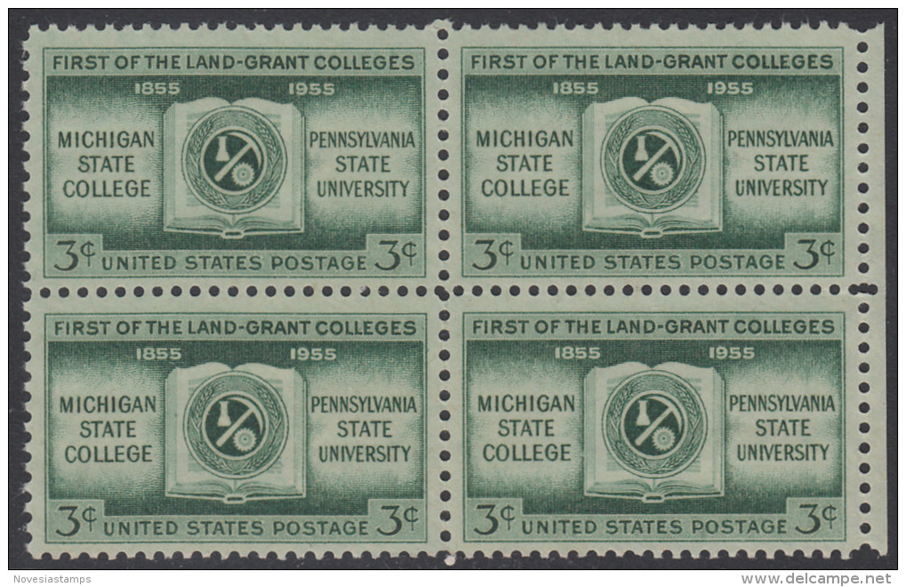 !a! USA Sc# 1065 MNH BLOCK W/ Right Margins - Land Grant Colleges - Nuovi