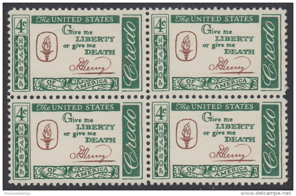 !a! USA Sc# 1144 MNH BLOCK - Credo: Henry - Unused Stamps