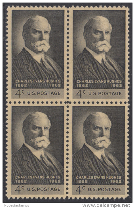 !a! USA Sc# 1195 MNH BLOCK - Charles Evans Hughes - Ongebruikt