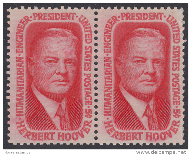 !a! USA Sc# 1269 MNH Horiz.PAIR - Herbert Hoover - Nuovi