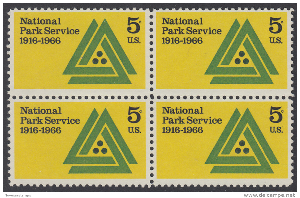 !a! USA Sc# 1314 MNH BLOCK - National Park Service - Ungebraucht