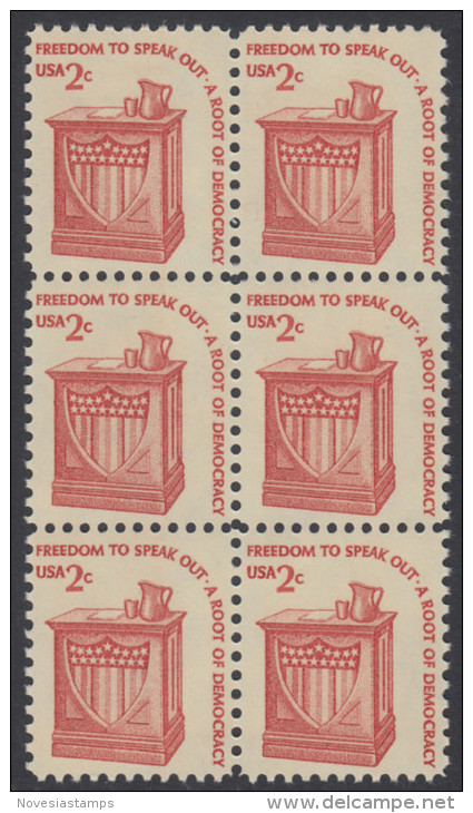 !a! USA Sc# 1582 MNH Vert.BLOCK(6) - Speaker´s Stand - Unused Stamps