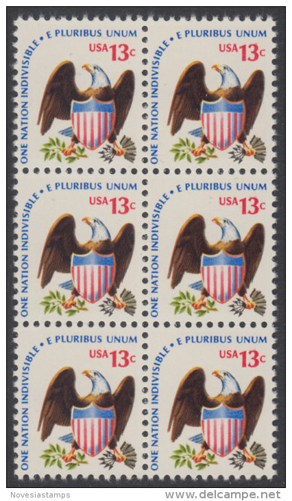 !a! USA Sc# 1596 MNH Vert.BLOCK(6) - Eagle And Shield - Ungebraucht