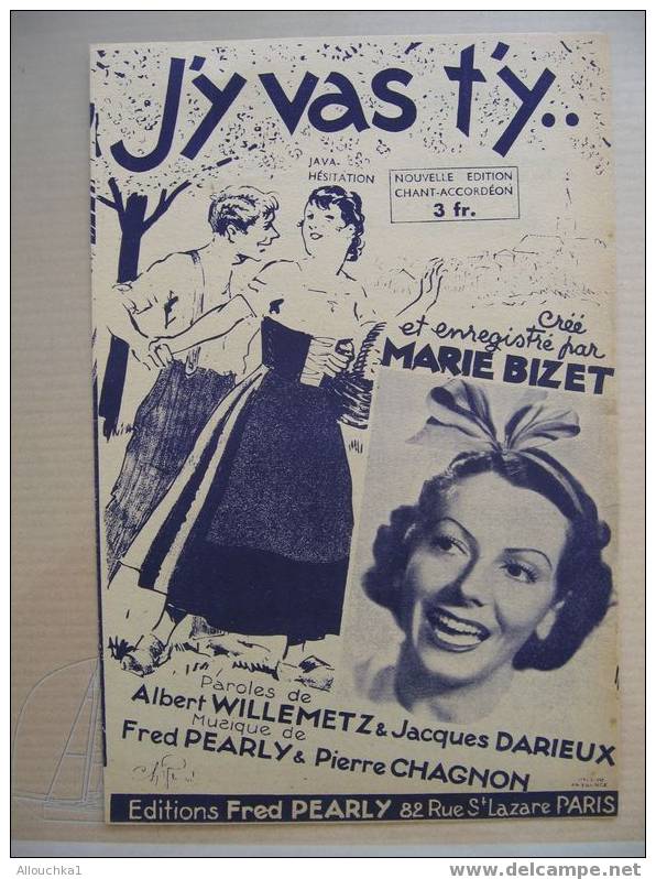 MUSIQUE & PARTITIONS// J'Y VAS T'Y JAVA HESITATION  MARGUERITE BIZET - Musicals