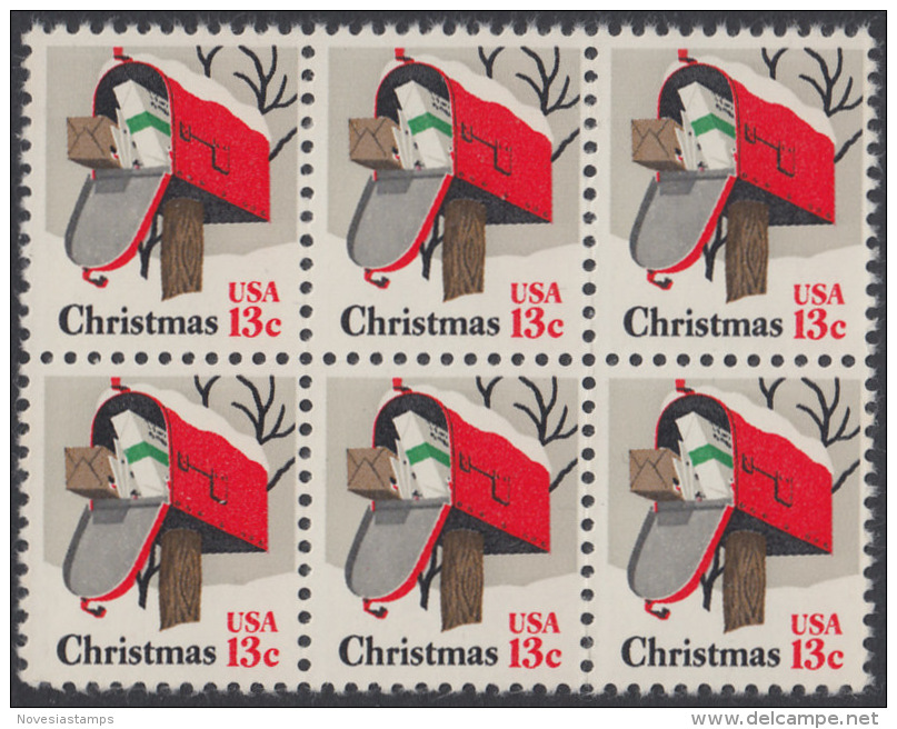 !a! USA Sc# 1730 MNH Horiz.BLOCK(6) - Rural Mailbox - Unused Stamps