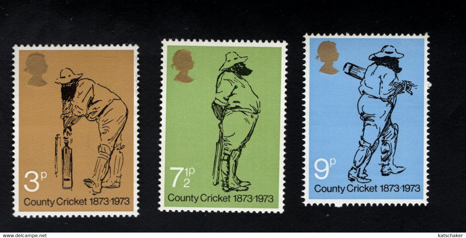 24549004 1973 (XX) SCOTT 694 696 POSTFRIS MINT NEVER HINGED - CENTENARY OF BRITISH COUNTRY CRICKET - SPORT - Cricket